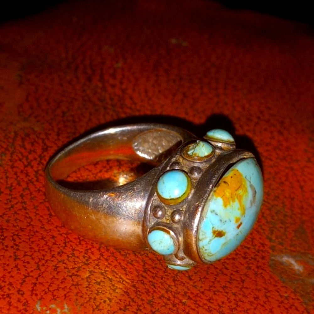 Large Turquoise Silver Ring